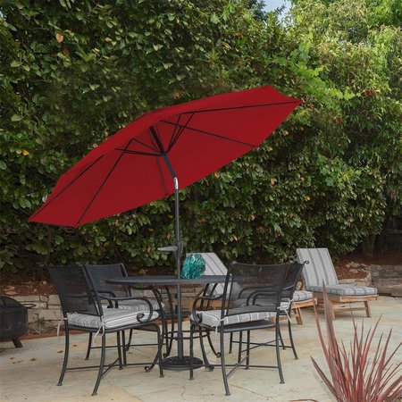 PURE GARDEN 10-Foot Outdoor Tilting Patio Umbrella, Red 50-100-R